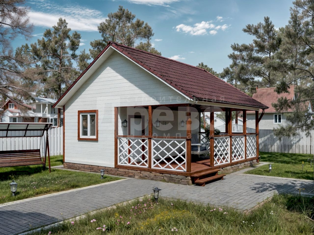 Баня проект каркасная баня Кузьмич-10