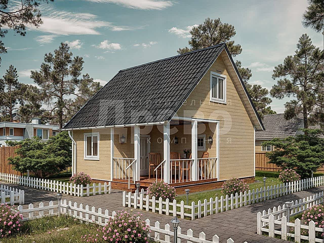 Баня проект каркасная баня Кузьмич-13