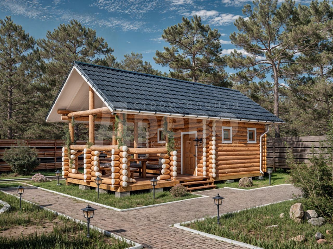 Баня проект баня из бревна Михалыч-7