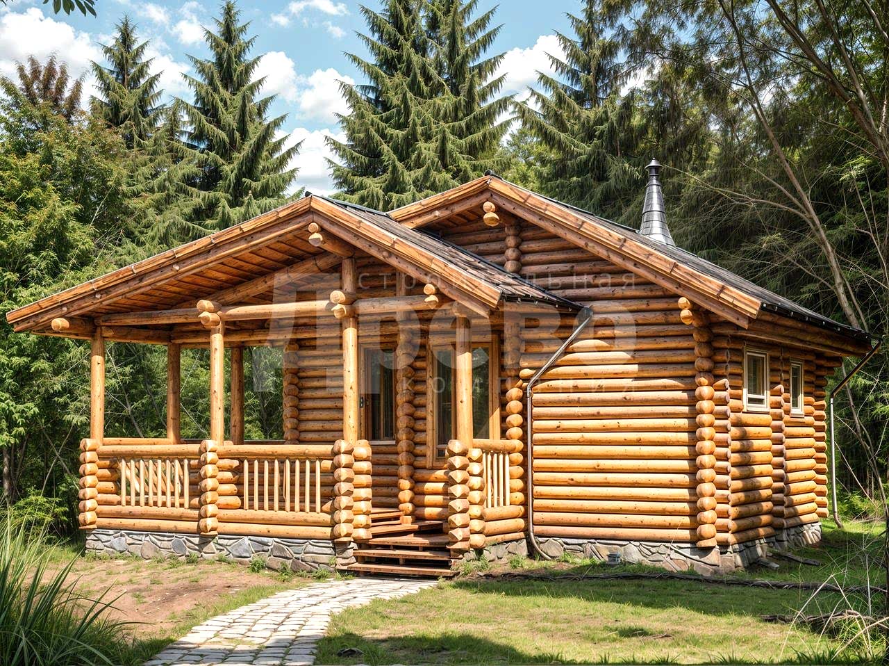 Баня проект баня из бревна Ж-56-44